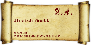 Ulreich Anett névjegykártya